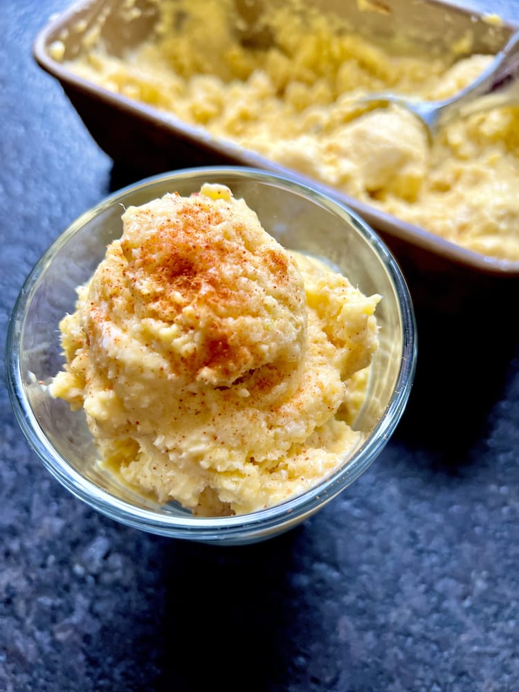 Chili Lime Mango Sorbet in a bowl