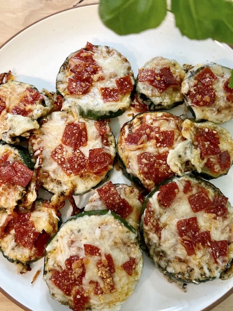 Pizza Zucchini Bites on a plate