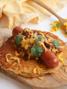 Corn Cake Chili Dog