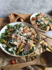 Sausage Bowl with Roasted Red Pepper Vinaigrette